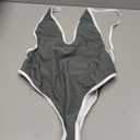 Swimsuits for Women Sexy Monokini Deep V One Piece Bathing Suits Backless Cheeky Swimwear Semi Thong Bikini (XL, Gray) 