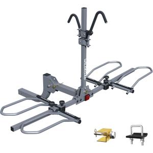 WILDROAD Hitch Bike Rack, Wobble Free Smart Tilting Bike Rack, Foldable 2-Bike Rack for Standard, Fat Tire and E-Bike, 2-Bike 180 lbs Capacity, Fits 2-inch Receiver (29.5 x 14.9 x 10.2 inches)