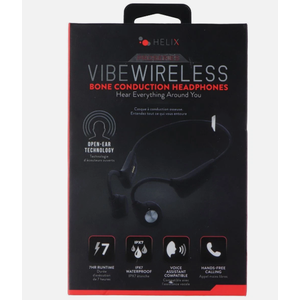 Helix ProSeries Vibe Wireless Bone Conduction Bluetooth Headphones - Black