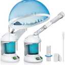 DENFANY Hair Steamer Facial Steamer 2 in 1 Nano Ionic Steam for Deep Hydration, Adjustable Arm, Easy-Clean Wide Mouth Tank, Home & Salon Use