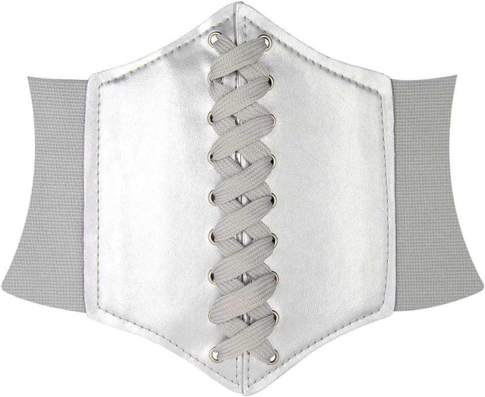 HANERDUN Lace-up Waspie Corset Belts for Women Elastic Waist Belt Tied Retro Wide Belt (Medium)