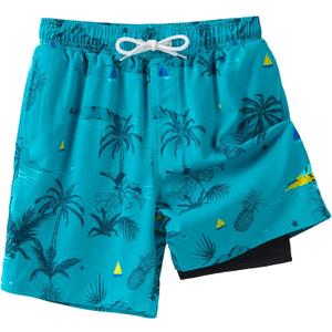 Angel season Boys Swim Trunks with Compression Liner Boxer Brief Teens Swimsuit Youth UPF 50+ Board Short Size 7-14Years