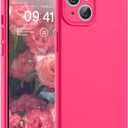 SUPFINE Designed for iPhone 15 Case,Premium Liquid Silicone with [Soft Anti-Scratch Microfiber Lining][Upgraded Camera Protection] Slim Shockproof Protective Phone Case for Men Women Girls,Hot Pink