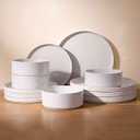  Dinnerware Sets for 4, 12 Pieces Ceramic Plates and Bowls Set