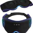 LC-dolida Sleep Mask with Headphones Bluetooth 5.4, 3D Sleeping Headphones for Side Sleepers Bluetooth Sleep Mask Blackout Bluetooth Eye Mask for Sleeping Travel Meditation Men Women
