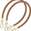uxcell Leather Purse Strap, 2Pcs 60cm/23.62" Short Leather PU Braided Purse Replacement Handle with Metal Buckles for Underarm Bags, Handbags (Coffee Strap + Gold Clasp)