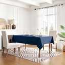 Veblandy Table Cloth Rectangle Waterproof Spill-Proof Wrinkle-Free Tablecloth Washable, Kitchen Dining Tabletop Decoration, Fabric Table Cover for Indoor and Outdoor Use, 60 x 102 Inch, Navy Blue