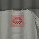 FAYALEQ Valentines Shirts for Women, Crewneck Sweatshirt with XOXO Lips Graphic, Valentines Day Pullover Gift White (2XL)