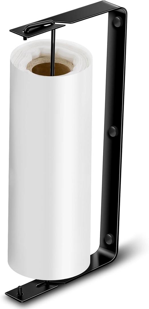 Stainless Steel Grocery Bag Roll Holder Wall Mount Plastic Produce Bag Holder for Supermarket Grocery Kitchen, 13.4 x 6.4 x 1.3 Inch