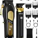 Ufree Professional Cordless Clippers and Trimmers Set for Men for Hair Cutting, Beard Trimmer, Barber Clippers, Rechargeable Electric Shaver, Gifts for Men (Black Gold)
