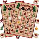 Joy Bang Christmas Games for Kids, 24 Player Christmas Bingo Cards Crafts for Kids Winter Holiday Games Activities for Family Large Group Classroom Xmas Party Favors Supplies Gifts