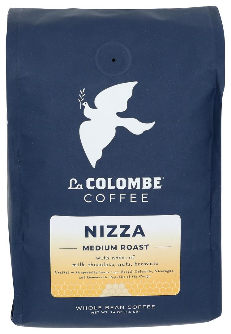 La Colombe Nizza Medium Roast Whole Bean Coffee - Notes of Milk Chocolate, Nuts & Brownie with Honey-Sweet Roasted Nuttiness, 24 Ounce (Pack of 1) (EXP 12/22/25)