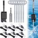 CozyCabin 14pcs Universal Ice Fishing Anchor Tool Kit Includes 6 Ice Fishing Tent Stakes Nail, Ice Anchor Drill Adapter with 1/4" Adapter Head, 6 Rope Hanger for Setting Up Ice Fishing Shelters Tents