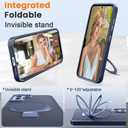 Compatible with Samsung Galaxy S24 Case with Magnetic Ring Stand, Military Drop Protection, Anti-Scratch/Anti-Fingerprint Translucent Matte Case for Samsung Galaxy S24 (Dark Blue)