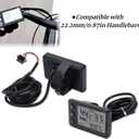Electric LCD Display Meter, S866 LCD Display Meter, Speedometer Odometer, 24V 36V 48V Electric Scooter Control Panel with Plug for 22.2mm/0.9in Handlebars