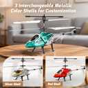 XIKOTEC Remote Control Helicopter, RC Helicopter Toy for Kids, 2.4GHz RC Plane with LED Lights, RC Flying Toy, Easy to Fly Indoor/Outdoor, Gifts Toys for Kids Beginners 8+ (Blue)