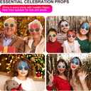 2 x Happy New Year Metallic Glasses Shiny 2026 Party Eyeglasses for Adults & Kids Fun NYE Accessories & Photo Booth Props (Golden Silver Red Blue)
