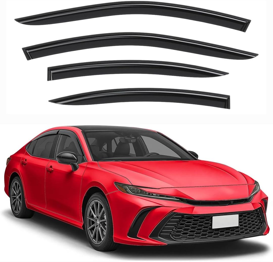 Rain Guards for Toyota Camry LE SE XLE XSE 2025 2026 Window Visor Window Wind Deflector Rain Guard Shield Cover Vent Visor Glossy Black (for Camry LE SE XLE XSE 25-26)
