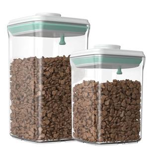 FAFAFLYER Dog-Cat POP Treat-Airtight jar-Container - 1.3 Qt/1.2 L and 2.2 Qt/2 L (2PC) | Stackable One-Touch Opening | For Snacks Candy Salt Herbs Spices | BPA-Free