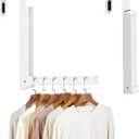 1 Pack Over The Door Hanger Hooks for Clothes, Small Portable Clothes Drying Rack for Laundry, Heavy Duty Foldable Rack for Coat Clothing Towels Hanging