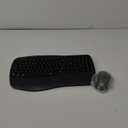 MEETION New Ergonomic Keyboard and Mouse Wireless Combo, Wave Keys Natural Typing, 2.4G Wireless Keyboard with Wrist Rest, 4 Adjustable DPI Optical Mouse, Computer/Laptop/Windows/Mac, Black (Wave-Black)