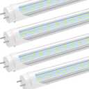 JESLED 2FT T8 LED Type A+B Tube Light, 12W(30W Equivalent), 1680LM, 6000K, Plug and Play or Ballast Bypass, 24 Inch F20T12 Fluorescent Bulb Replacement, Dual Ended, 24 Lighting Tube Fixture (4-Pack)