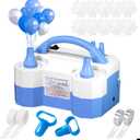 SINBEE Balloon Pump, Balloon Pump Electric, Portable Dual Nozzle Electric Blower Air Pump Inflator for Party Decoration. Faster and Save Time (Blue)