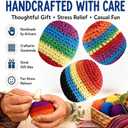2 x 3Pcs Hand-Made Knitted Hacky Footbag Sac, 2026 Upgraded Assorted Foot Bag Crochet Hacky Footbag Sacs for Adults, Juggling Balls for Beginners, Multicolored Geometric Pattern Hacky