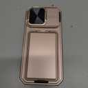 SSLOTSCASE for iPhone 17 Pro Case with Wallet & Sliding Lens Cover & Kickstand & Credit Card Holder & Camera Stand, Military-Grade Protection Hard Phone Case Cover for iPhone 17 Pro 6.3'', Rose Gold