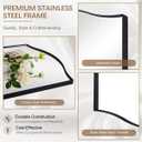 ANDY STAR Scalloped Bathroom Mirror24"x32" Black Rectangle Wall Mirror with Curved Edge Stainless Steel Metal Frame, Irregular Vanity Wall-Mounted Mirror for Bathroom, Entryway