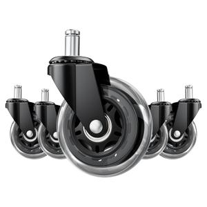 Office Chair Wheels 5 Pack, 3 Inch Heavy Duty Replacement Chair Wheels, Smooth Rolling & Quiet Floor Protectors for Hardwood & Carpet, Universal Fit for Most Office Chairs5-Pack