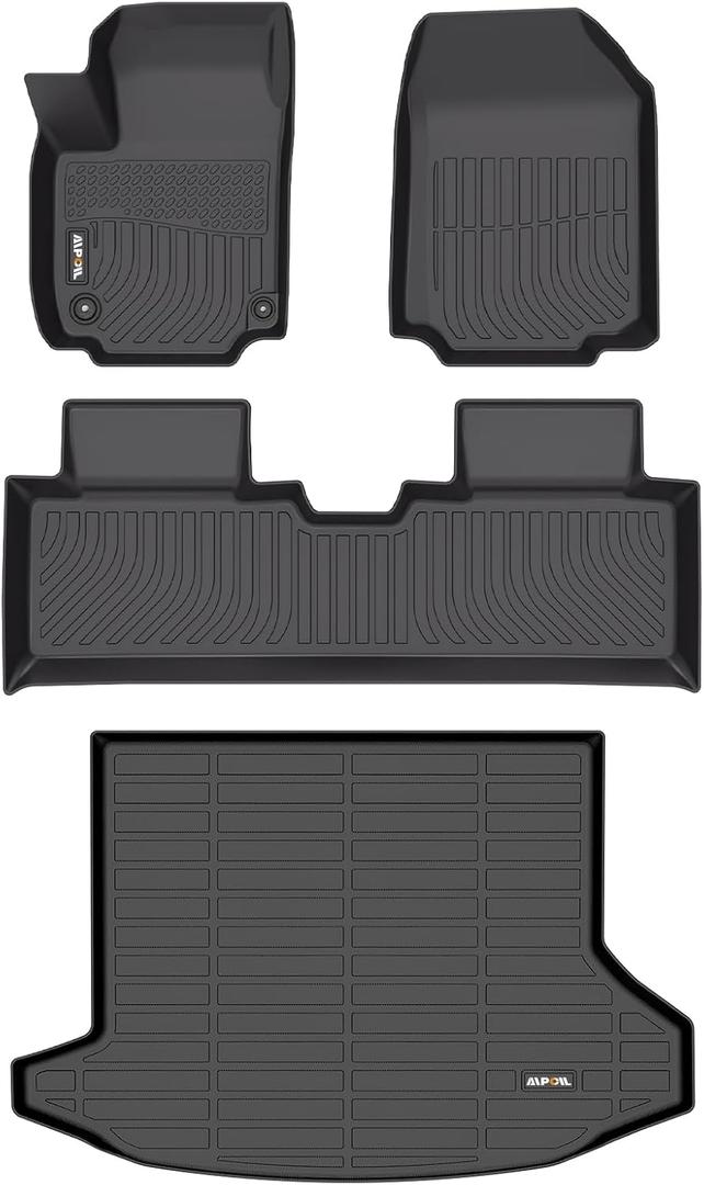 AIPOIL Floor Mats & Cargo Liner Set for 2025 2026 Chevy Equinox & GMC Terrain All Weather Protection TPE Anti-Slip Automotive Full Set Custom Chevrolet Equinox 2025 Car Mats Accessories - Black