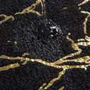 QJHOMO Marble Bathroom Runner Rug Gold Decor Long Bathroom Rugs Black Bath Mat Non Slip Super Absorbent Bathmat Machine Washable Floor Carpet for Tub, Shower, Bedroom (24x48 inch)