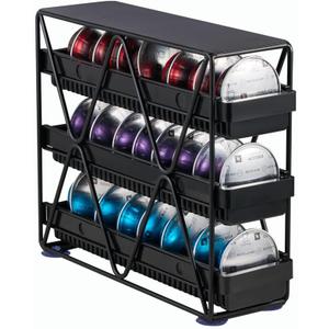 coffee Pod Holder 3 Tier Coffee Pod Holder For Countertop With 24 pods,Black 1pcs