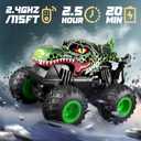BEZGAR Monster Truck Toys - Remote Control Monster Truck with Light & Music, Dinosaur Toys for Kids, 1:20 Scale RC Truck with 360 Spins and Drifting, Remote Control Car for Boys 4-7