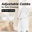 Each Cool Dog Paw Trimmer  2-in-1 Pet Hair Clippers for Dogs & Cats  Double Blades with 1cm Precision Head & 3.2cm Body Blade  Quiet, Rechargeable, Washable  for Paws, Ears, Eyes, Face, & Rump