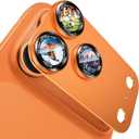 Goton Compatible for iPhone 17 Pro Camera Lens Protector, 1-Pack Aluminum Alloy Metal Cover with HD Tempered Glass, Pro Camera Style, Shatter-Resistant, Scratch-Proof, Case Friendly (Orange)
