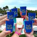 LADY&HOME Bachelorette Party Plastic Cups Bride Team Gifts Reusable Party Cups for Bridal Party(Navy Blue)