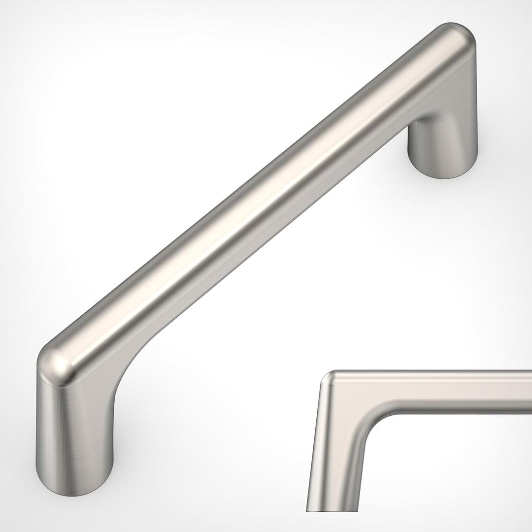 Amerdeco 10 Pack Brushed Satin Nickel Cabinet Pulls 3 Inch(76MM) Hole Centers Kitchen Cabinet Handles Hardware Kitchen Handles for Cabinets Cupboard Handles Drawer Pulls ZH0041