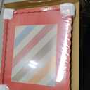 11x14 Picture Frame with Mat for 8x10, Wavy Edge Wooden Real Glass Photo Frame for Wall Hanging, Red, 1 Pack