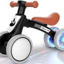 Colorful Lighting Baby Balance Bike Toys for 1 Year Old Boy Gifts, 10-36 Month Toddler Balance Bike, No Pedal 4 Silence Wheels & Soft Seat First Bike, One Year Old Boy Birthday Gift