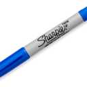 Sharpie Twin Tip Permanent Markers, Fine and Ultra Fine, Blue, 12 Count