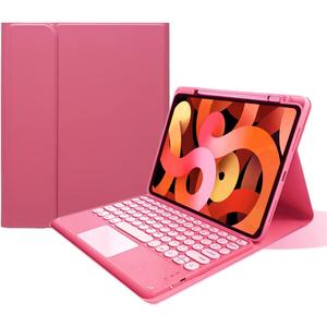 Keyboard Case for iPad Air 11" (M3/M2)/ Air (5th/4th Gen) 10.9"/ Pro 11" (4th/3rd/2nd/1st Generation) Case with Touchpad Detachable Color Keyboard,Dark Pink (Air11"/Air5/Air4/Pro11"4th/3rd/2nd/1st Gen)