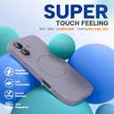 Miracase Compatible with iPhone 16 Case, [Soft Anti-Scratch Microfiber Lining], Compatible with MagSafe, Liquid Silicone Case Shockproof Drop Protection Phone Case for 16,Lavender Gray