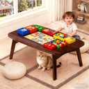 Foldable Japanese Floor Table No Assembly Required for Small Spaces, 31.5 x 15.7 x 14.2 inches