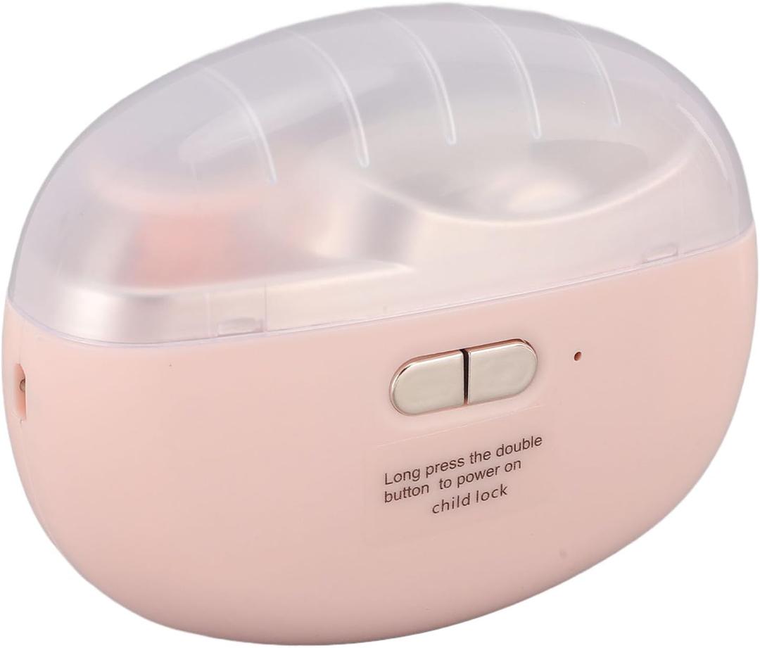 Electric Nail Clipper, Electric Nail Trimmer with Nail File, Mini Quiet Fingernail Trimmer with LED Light & 2 Speeds, Rechargeable Automatic Nail Clipper for Kids, Adult, Seniors (Pink)