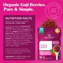 Navitas Organics Goji Berries For Smoothies, Trail Mix, Baked Goods, Oatmeal & More Vitamin A, Antioxidants, Fiber Wolfberry - USDA Organic, Non GMO, Gluten Free, Vegan (8oz. Bag, 8 Servings) (EXP 01/02/28)