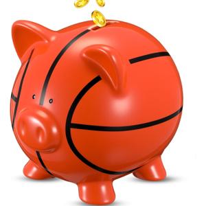 Funnymoom Ceramic Piggy Bank Mini Cute Money Saving Bank Porcelain Decor Coin Box Little Decoration Pig Money Container Special Birthday Christmas New Year Gift (Basketball)