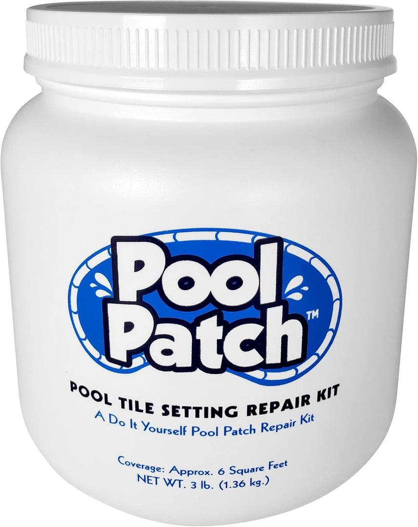 Pool Patch Pool Tile Adhesive Setting Repair Kit 3 lb - Easy to Mix and Apply Thinset Formula - Perfect to Glue Pool Tile - Quick-Drying, Extra Strong Bond - (coverage: approx. 6 sq. ft)