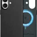 SHIELDON Genuine Leather Case for iPhone 17 6.3 Inch 2025 | Compatible with Magsafe, Magnetic Wireless Charging, Anti-Scratch, Shockproof, Metal Buttons, Camera Bezel, Protective Phone Cover - Black